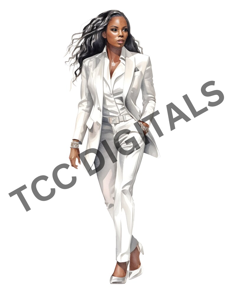 Fashion Girl Clipart AFRICAN GIRL Sticker, BLACK Women Sticker, Digital ...