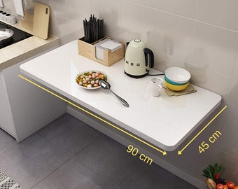 study table on wall 45x90 Cm Oval Corner Glossy Table, White Mdf Lam Wall Mounted Folding Folding Table, Wall Mounted Folding Table, Study Table, Dining Table