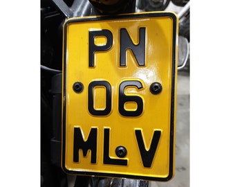 Motorbike vertical number plates 5x7 6.5x6.5