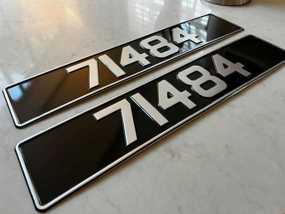 Black and silver number plates deals