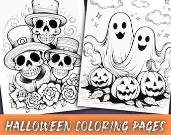 Halloween kleurplaten, kinderactiviteit (pdf-patroon)