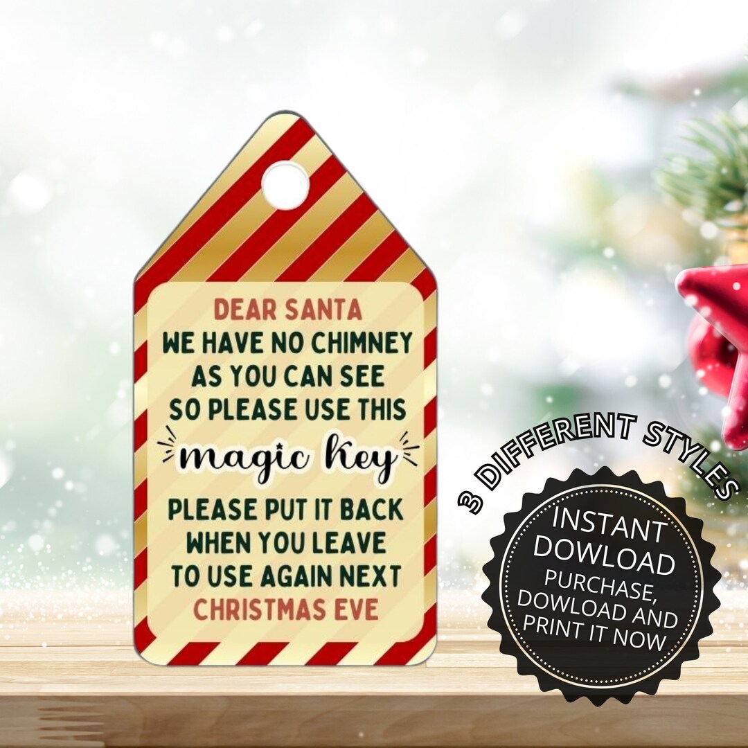 Santa's Magic Key Tag, Printable Christmas Eve Traditions - Etsy