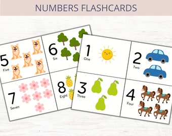 Number Flashcards, Printable Numbers 1-20 (Digital Download)