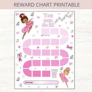 Ballerina Reward Chart, Reward Chart for Kids, Behavior Chart, Daily ...