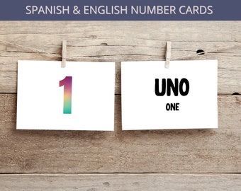 Spanish & English Number Flashcards 0-20 – Bilingual Printable (PDF)