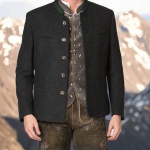 Exclusive men&#39;s traditional jacket &quot;Albert&quot; anthracite / authentic quality clothing / Austria / Bavaria / Oktoberfest / traditional outfit