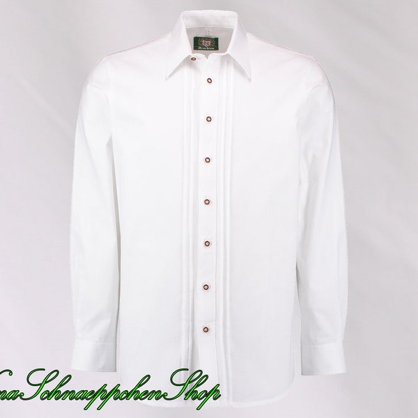 Men's shirt white made of high quality 100% cotton quality for Austrian Bavarian German Alps country costumes Oktoberfest