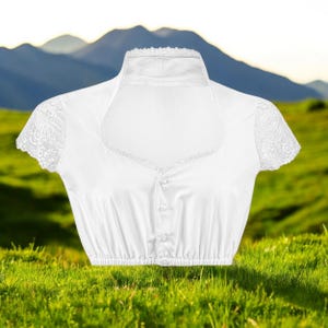 Ladies Dirndl Blouse &quot;Amber&quot; white / authentic cultural quality clothing / Austria / Bavaria / Oktoberfest / traditional costume outfit