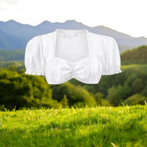 Ladies Dirndl Blouse &quot;Alva&quot; white / authentic cultural quality clothing / Austria / Bavaria / Oktoberfest / traditional costume outfit