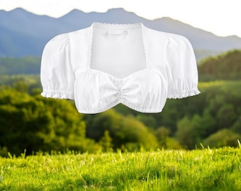 Women's white dirndl blouse / authentic cultural quality clothing / Austria / Bavaria / Oktoberfest / traditional outfit