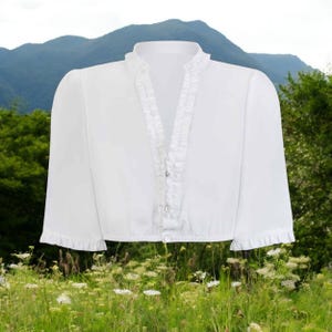 Ladies Dirndl Blouse &quot;Bernadette&quot; white / authentic cultural quality clothing / Austria / Bavaria / Oktoberfest / traditional costume outfit