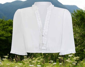 Women's white dirndl blouse / authentic cultural quality clothing / Austria / Bavaria / Oktoberfest / traditional outfit