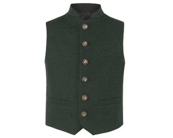 Children's vest Alois dark green Junior, high quality to Austrian - Bavarian - German - Swiss costumes