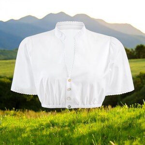 Ladies Dirndl Blouse &quot;Antonia&quot; white / authentic cultural quality clothing / Austria / Bavaria / Oktoberfest / traditional costume outfit