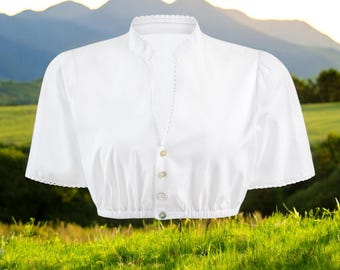 Women's white dirndl blouse / authentic cultural quality clothing / Austria / Bavaria / Oktoberfest / traditional outfit