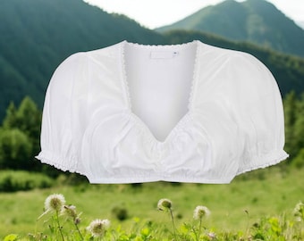 Women's white dirndl blouse, authentic cultural quality clothing / Austria / Bavaria / Oktoberfest / traditional outfit