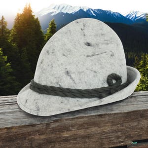 Traditional light grey felt hat &quot;Luis&quot; made of 100% wool - perfect companion for mountain tours, hikes and leisure