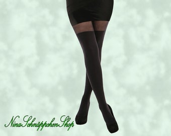 Collants femme 30/100 DEN, attirent le regard grâce à l'effet stay-up 100 DEN