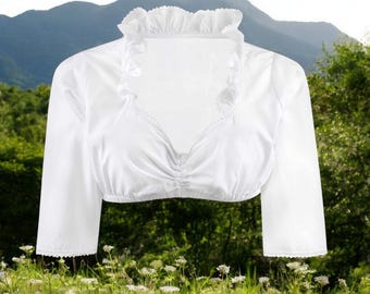 Women's white dirndl blouse / authentic cultural quality clothing / Austria / Bavaria / Oktoberfest / traditional outfit