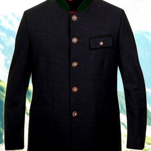 Exclusive men&#39;s traditional jacket &quot;Livius&quot; dark grey / authentic quality clothing / Austria / Bavaria / Oktoberfest / traditional outfit