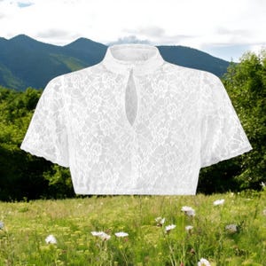 Ladies Dirndl Blouse &quot;Azra&quot; white / authentic cultural quality clothing / Austria / Bavaria / Oktoberfest / traditional costume outfit