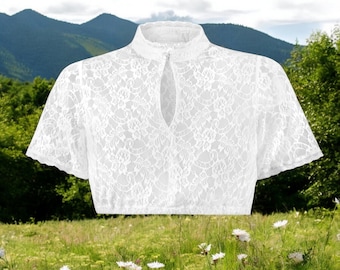 Women's white dirndl blouse / authentic cultural quality clothing / Austria / Bavaria / Oktoberfest / traditional outfit