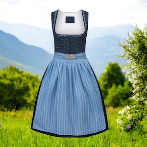 Ladies Dirndl &quot;Greta&quot; blue / authentic cultural quality clothing from Trachtenhans / Austria / Bavaria / Oktoberfest