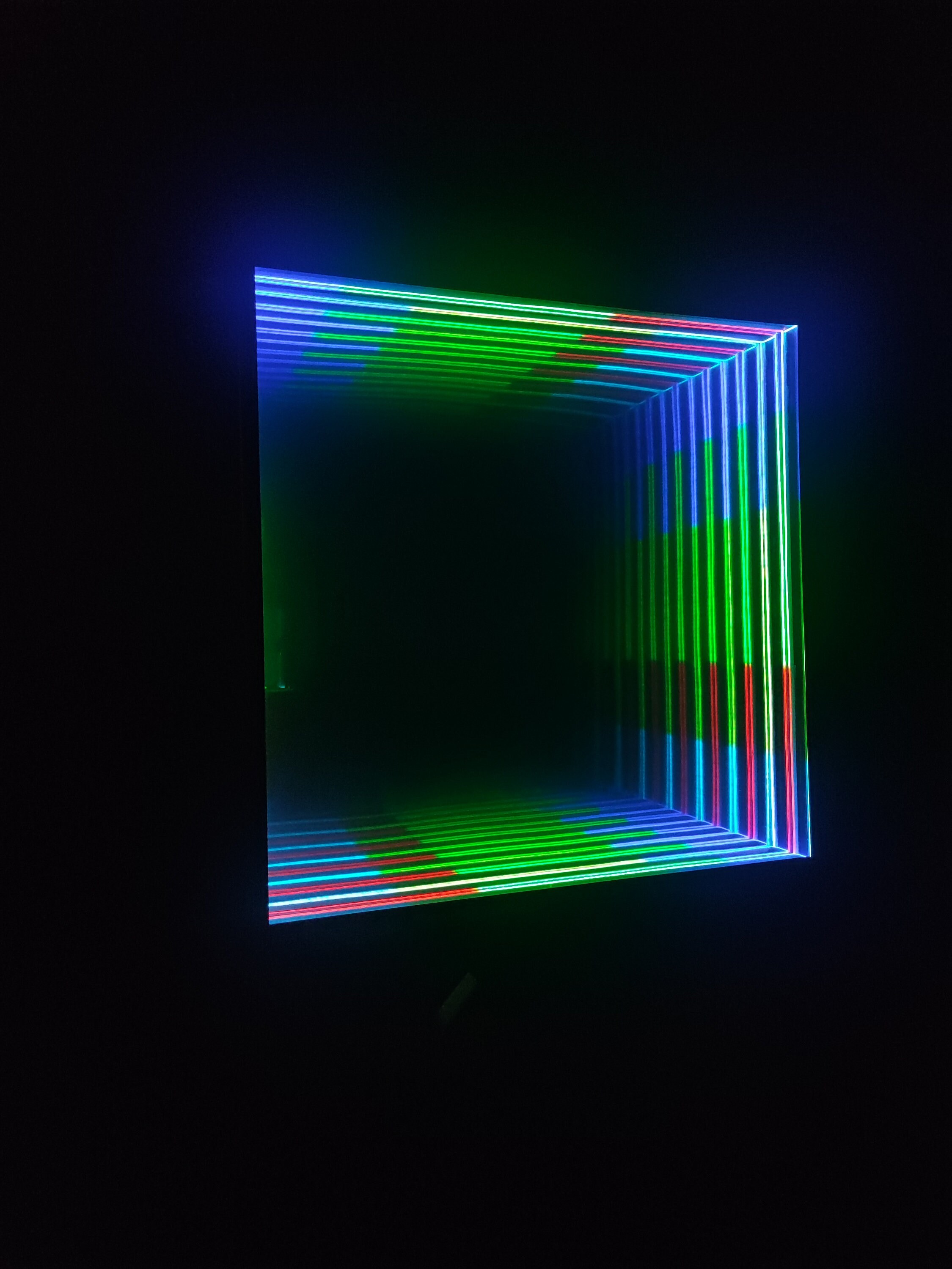 Infinity Mirror Square LED Wall Lamp, Animated RGB Colour Changing Wall ...