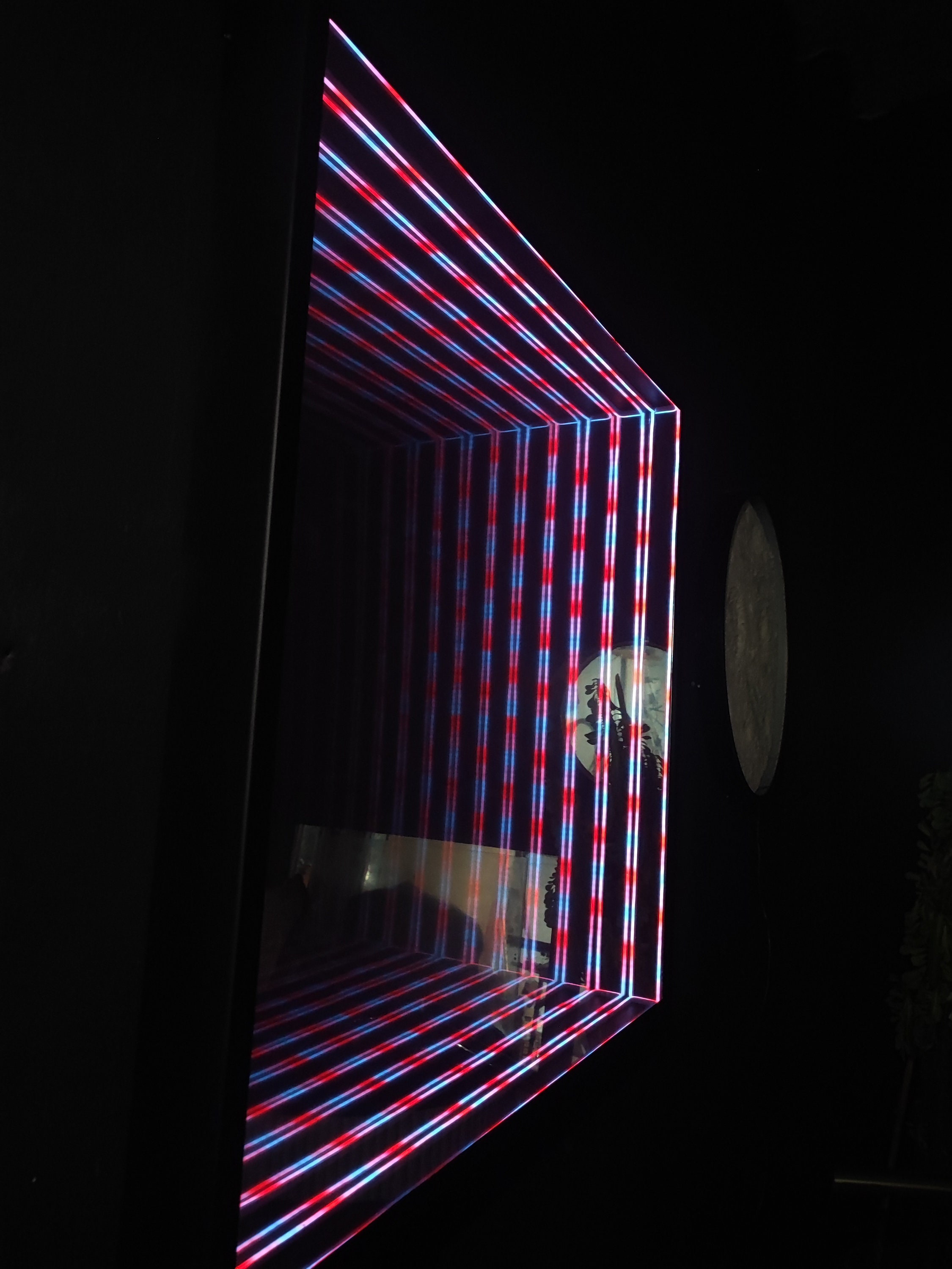 Infinity Mirror Square LED Wall Lamp, Animated RGB Colour Changing Wall ...