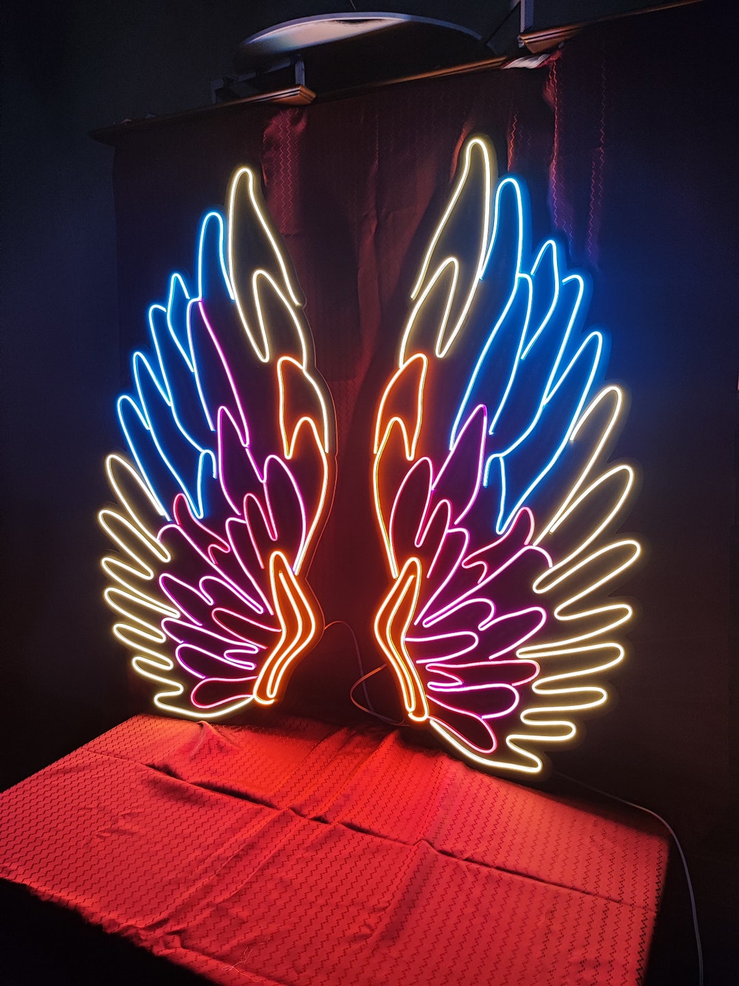 Neon Sign Wall Art Decor Neon Light Wall Art Angel Wing Room Neon Wall
