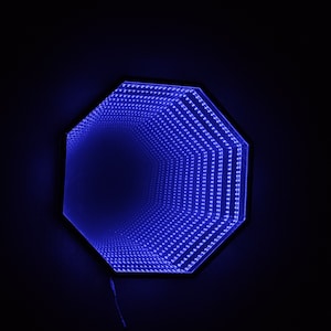 Infinity Mirror Octagon LED Wall Lamp, Geometric RGB Colour Changing ...