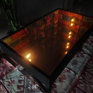Table Neon Infinity Mirror | Table Infinity Neon Art | Neon İnfinity | Neon Decorations | Custom Neon Sign | Coffee Table