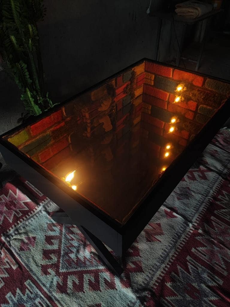 Table Neon Infinity Mirror | Table Infinity Neon Art | Neon İnfinity | Neon Decorations | Custom Neon Sign | Coffee Table