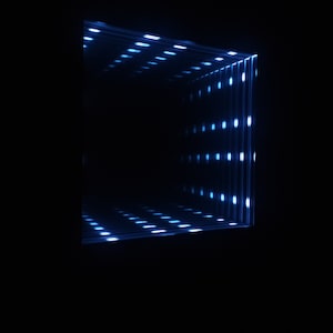 Infinity Mirror Square LED Wall Lamp, Animated RGB Colour Changing Wall Decor, Endless Magical Lighting Custom Handmade Infinity Mirror