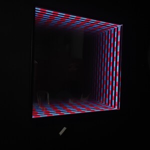 Infinity Mirror Square LED Wall Lamp, Animated RGB Colour Changing Wall ...