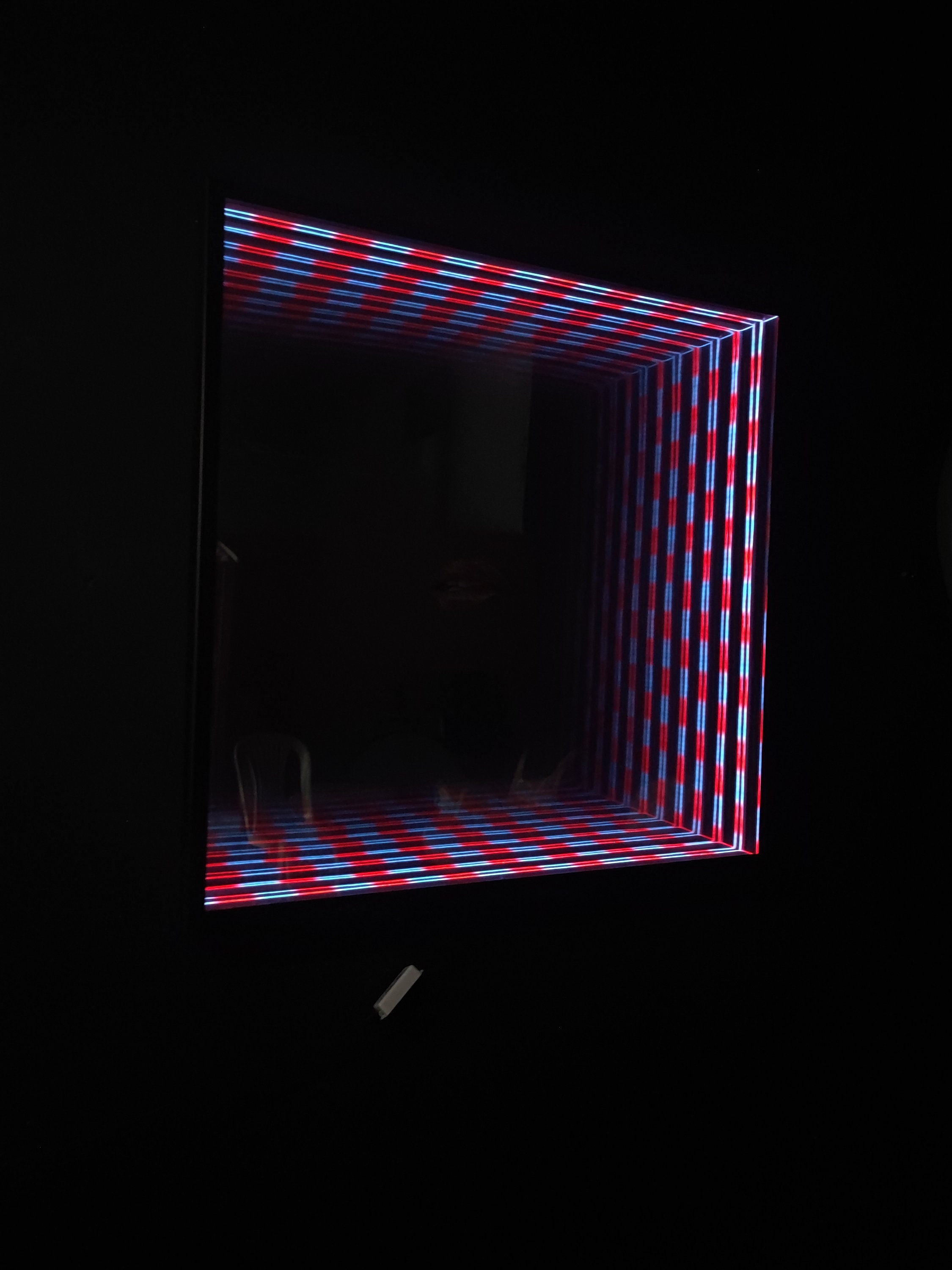 Infinity Mirror Square LED Wall Lamp, Animated RGB Colour Changing Wall ...