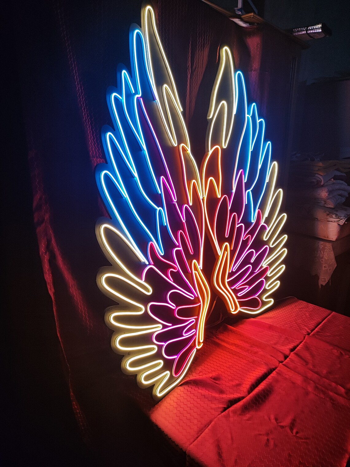 Neon Sign Art Neon Sign Wall Art Decor - Neon Light Wall Art - Angel Wing Room Neon ...