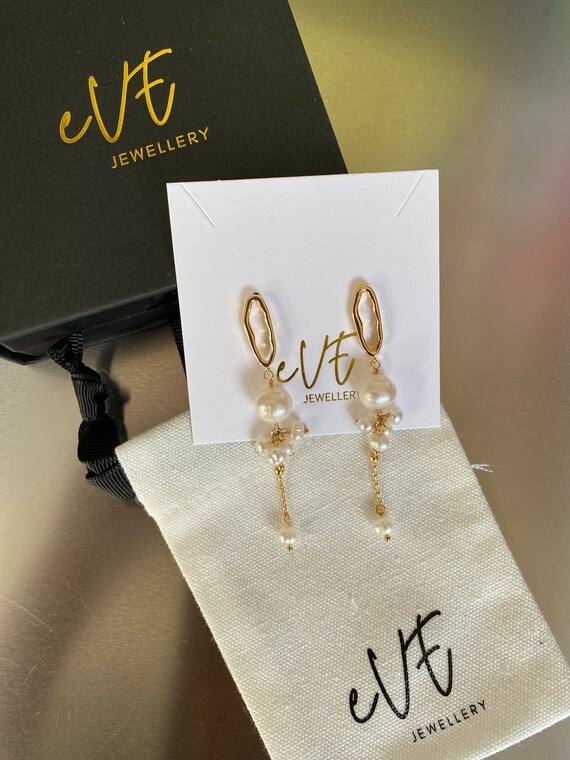 Orecchini Cerchio A Goccia Grandi Con Perline &ndash; Stile Boh&eacute;mien, Oro E Argento, Regalo Perfetto
