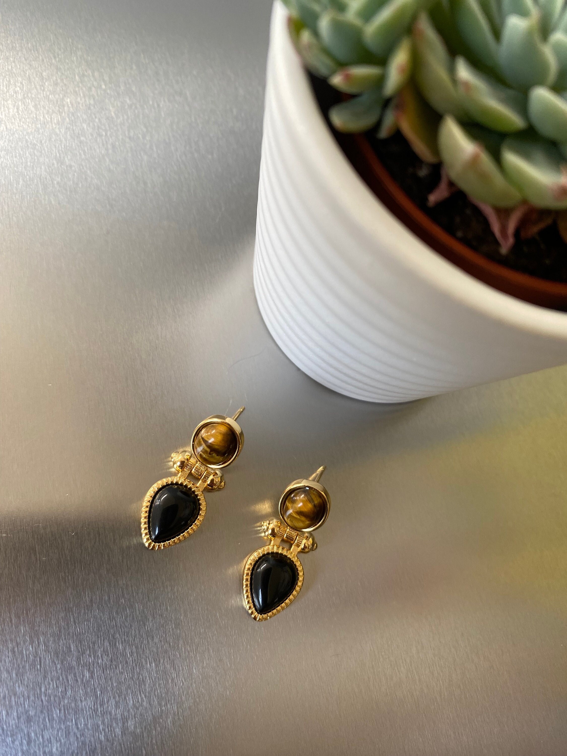アクセサリー K18 Earrings teardrop design K18 Japan Gold Teardrop Earrings 20mm – HLY Avenue Jewelry
