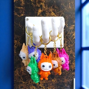 3D Printed Labubu Monster Keychain | Cute Art Toy Collectible | Unique Bag Charm | Kawaii Aesthetic Gift | Pop Mart Inspired Fob.