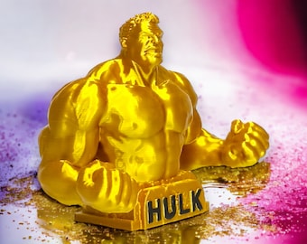 Figura de acción de Hulk dorado / Decoración ecológica de PLA