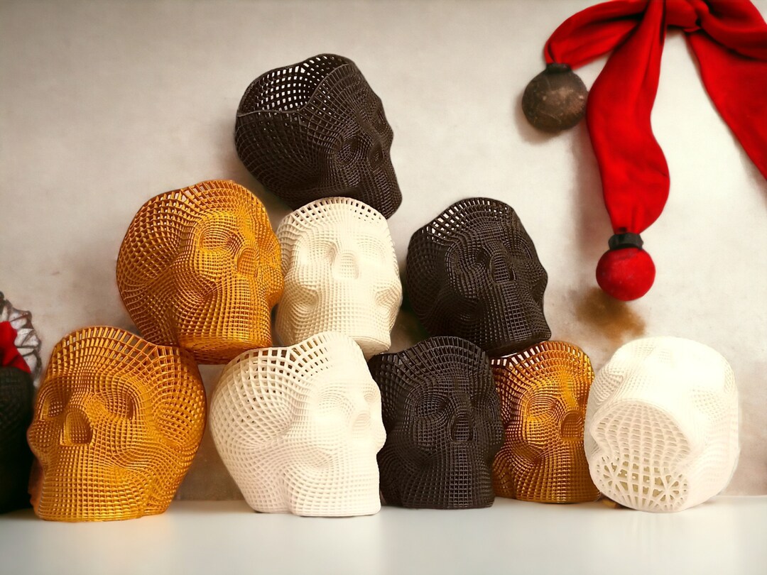 A3DG Decorhome 3D Printed Skull Pen Stand Art Piece Desk Office Home