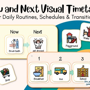 Ora e dopo e poi Aiuto visivo per l'orario per bambini e ragazzi PDF - Routine quotidiana, programma e transizioni