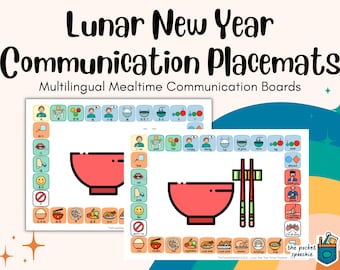Lunar Chinese New Year Placemat PRINTABLE Communication Board AAC Core and Fringe Words for Kids