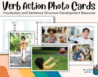 112 Verb Flash Cards Real Photo Pictures Kids Educational Special Education Montessori Teachers ParentsPDF