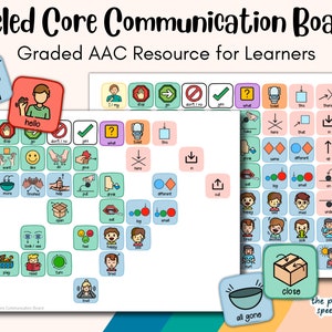 Communication Board AAC for kids, Leveled Learning, Language Practice, Non Verbal, Pre Verbal, Autism, SLP, Speech Therapy poster
