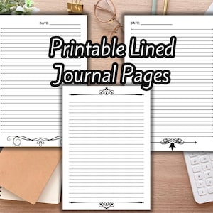 15 Printable Line Journal Pages, Templates for Journal Pages, Printable ...