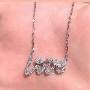 2Ct Real Moissanite Pendant, Women's Pendant, Letter Pendant, Love Pendant, Gift For Her, 14K White Gold Plated, 18 Inch Free Chain