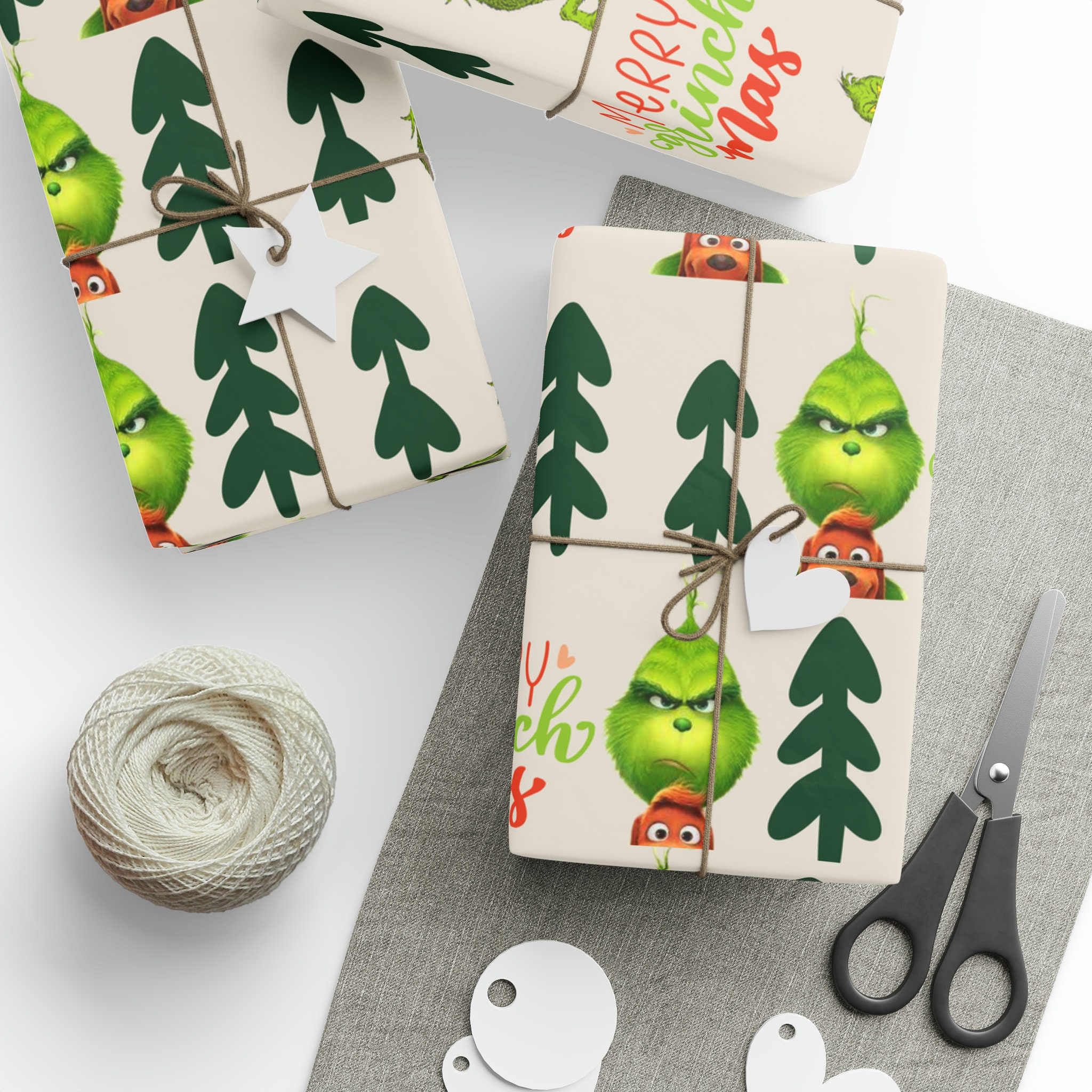 The Grinch Wrapping Paper Etsy