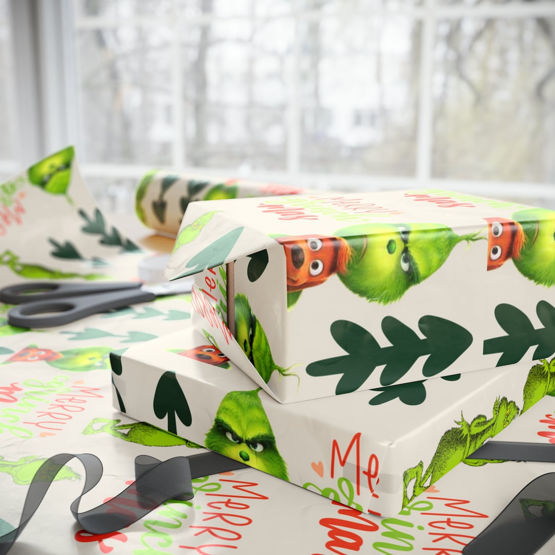 The Grinch Wrapping Paper Etsy
